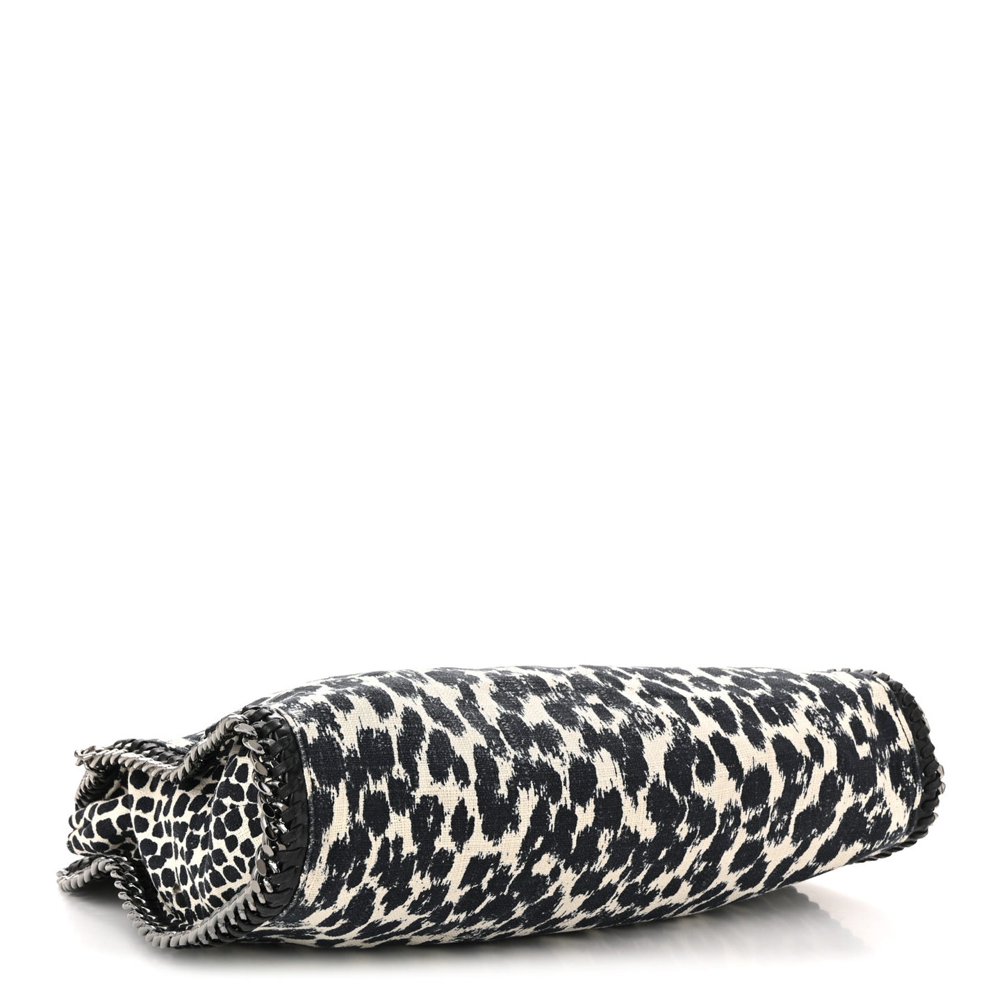 Linen Leopard Small Falabella Tote Black White