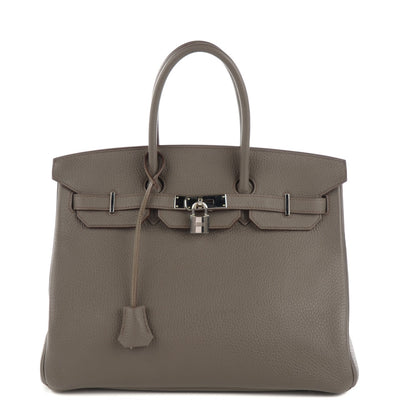 Hermes Taurillon Clemence Birkin 35 Etain 1 of 21
