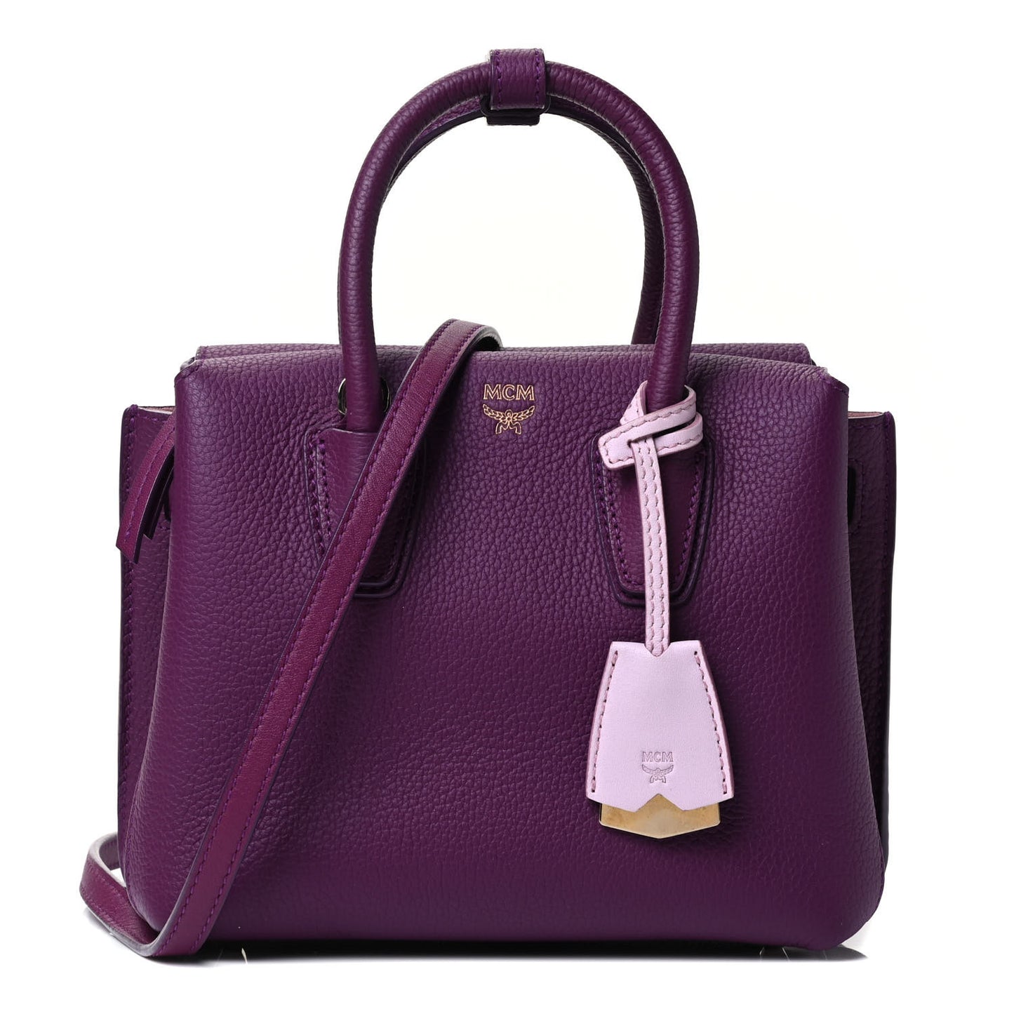 Grained Calfskin Mini Milla Tote Purple