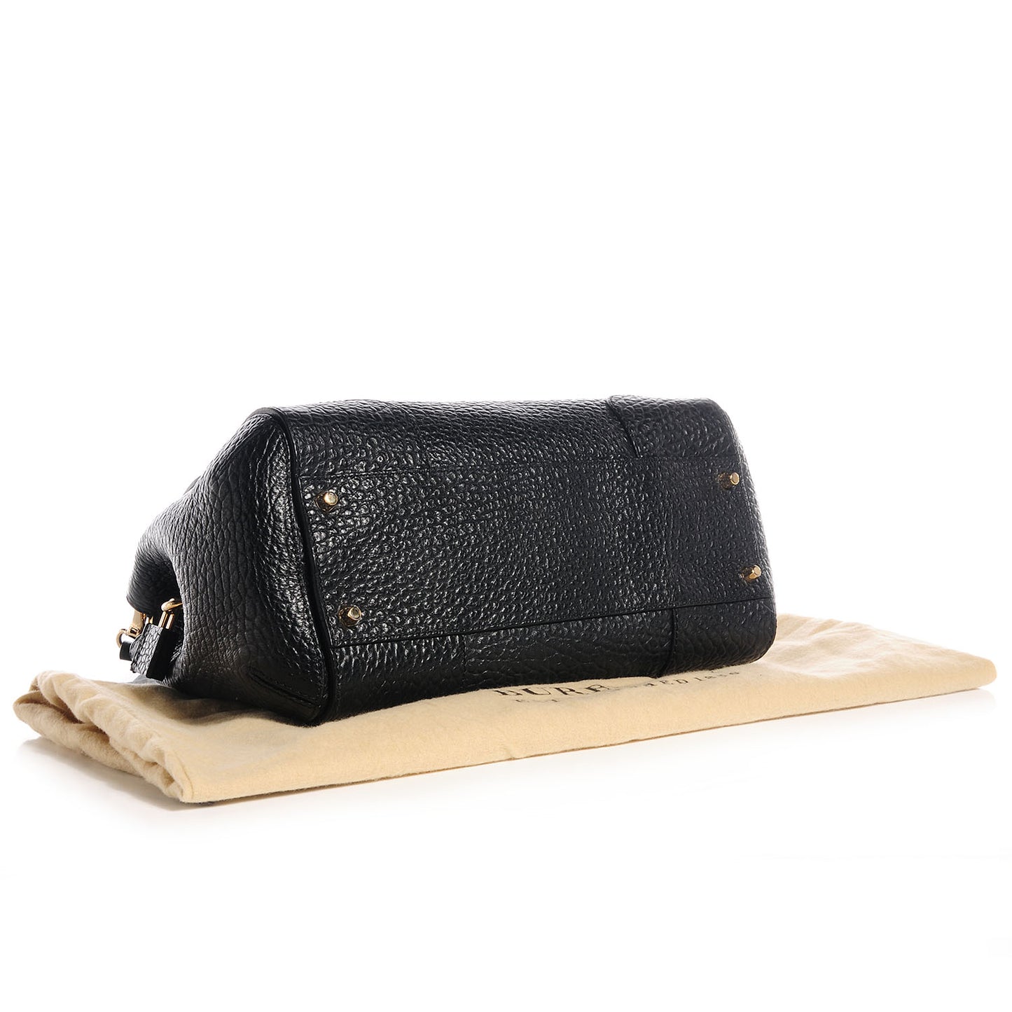 Signature Grain Leather Small Tote Black