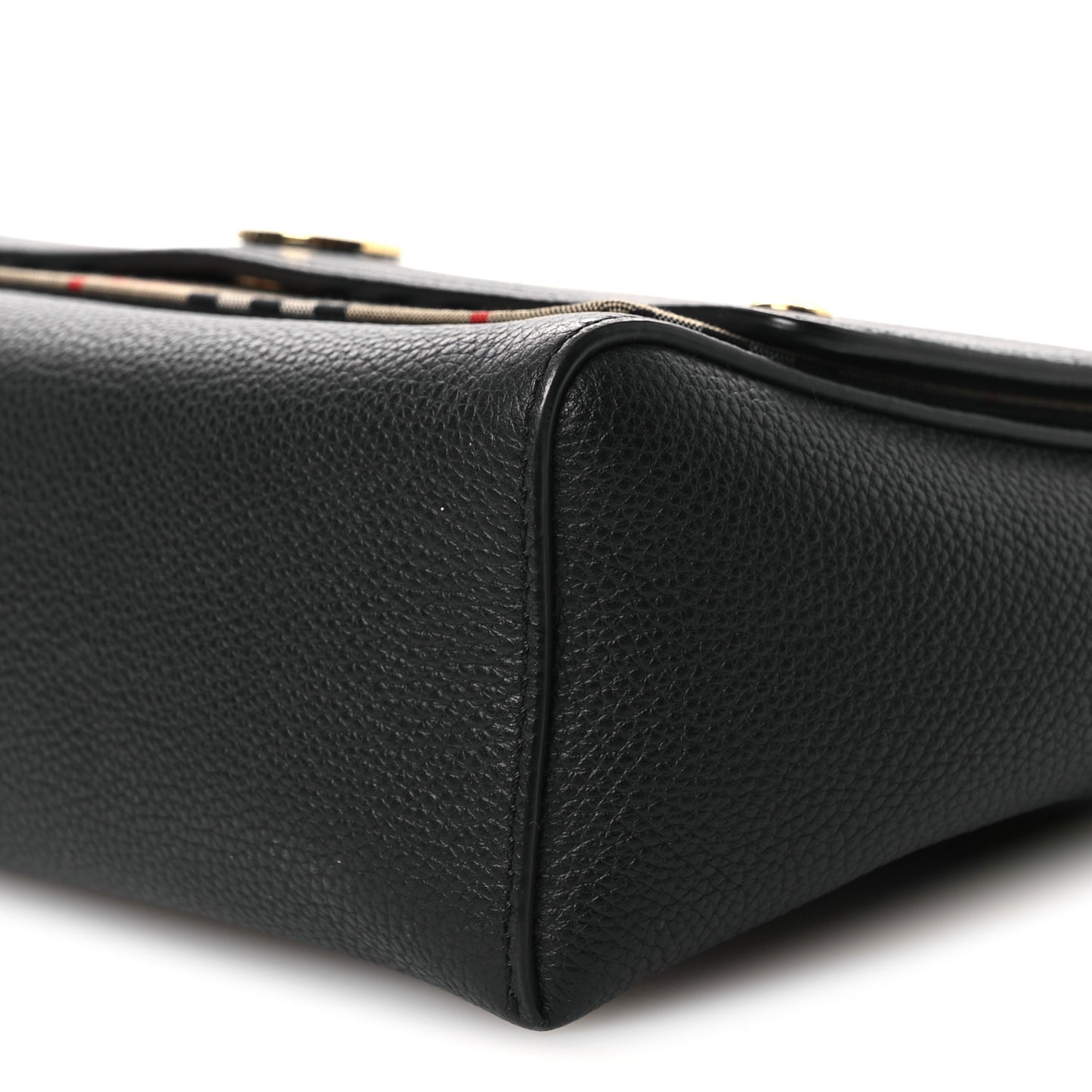 Grainy Calfskin Vintage Check Note Crossbody Bag Black