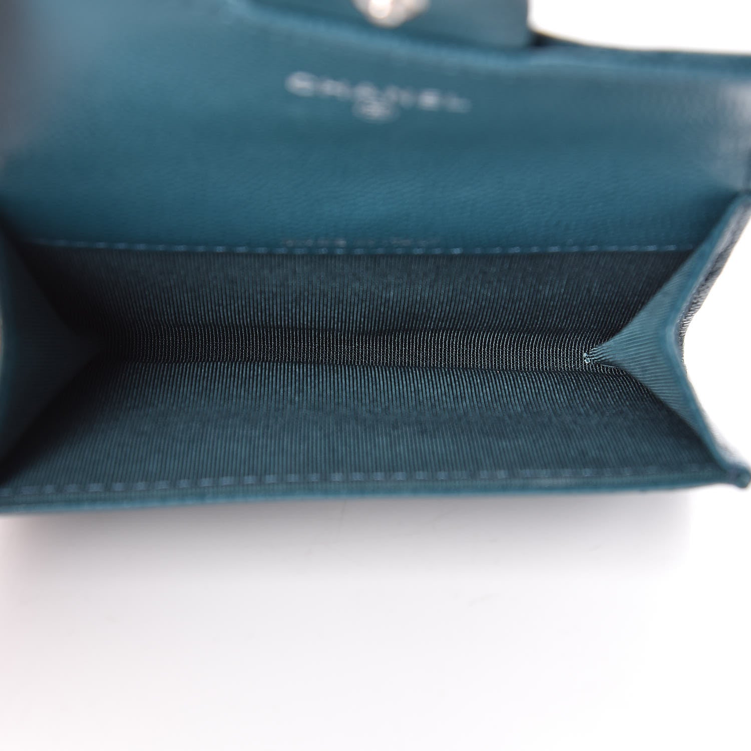 Chanel Caviar Quilted Flap Card Holder Dark Turquoise 5 of 8