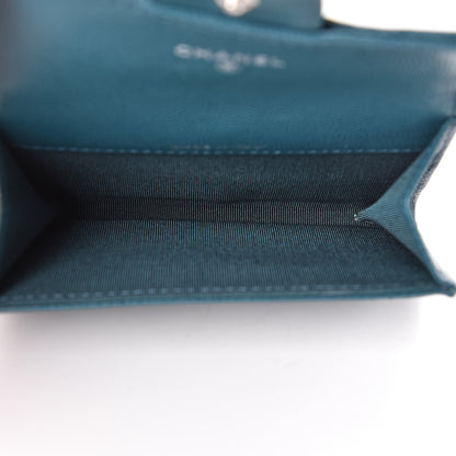 Chanel Caviar Quilted Flap Card Holder Dark Turquoise 5 of 8