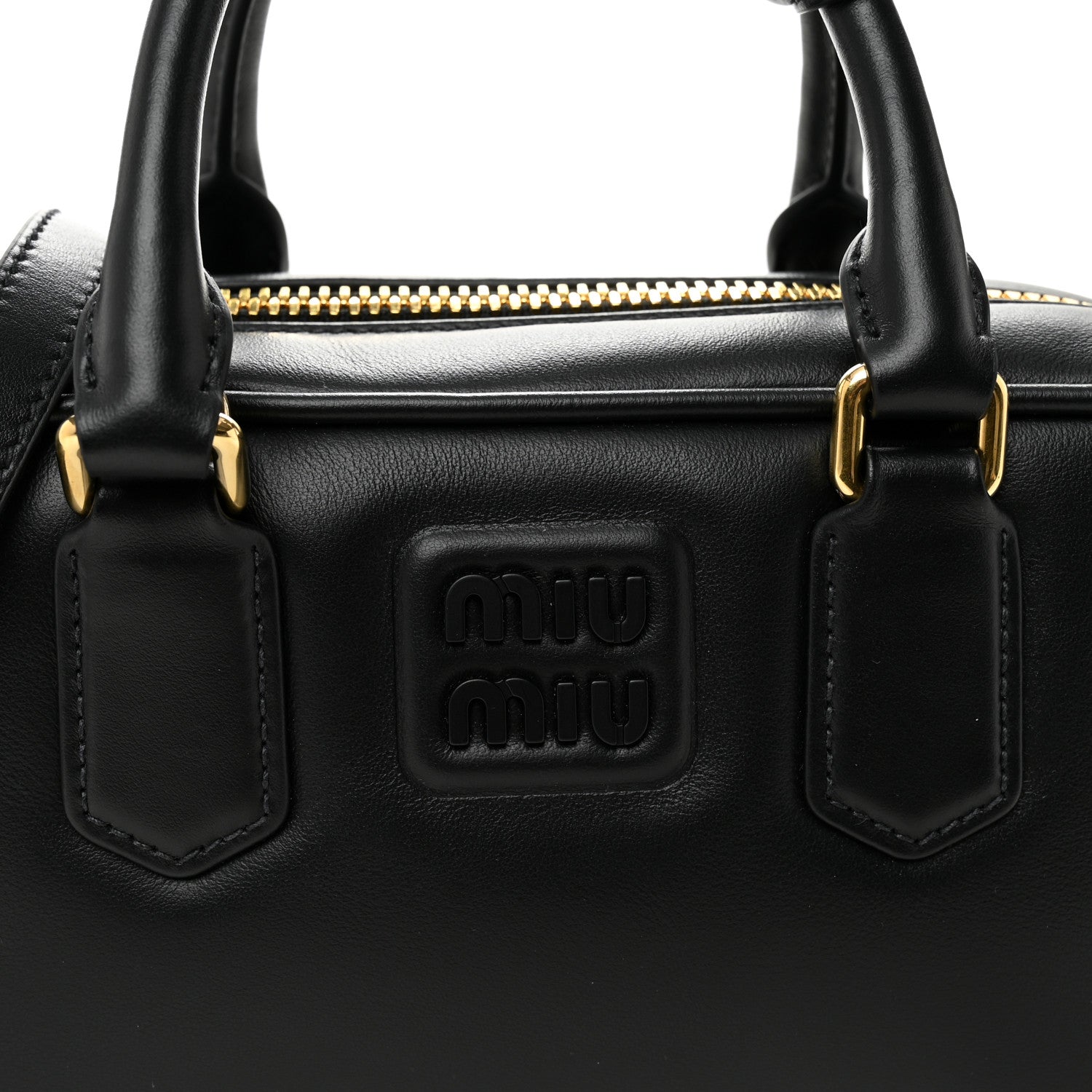 Miu Miu Calfskin Regular Arcadie Top Handle Bag Black 7 of 9