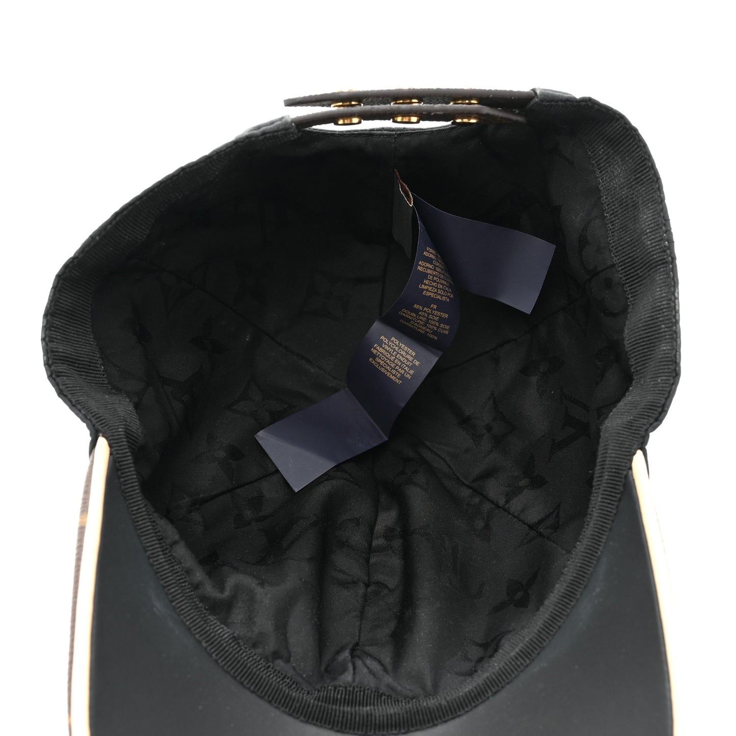Polyester Silk Monogram LV Get Ready Cap M Black