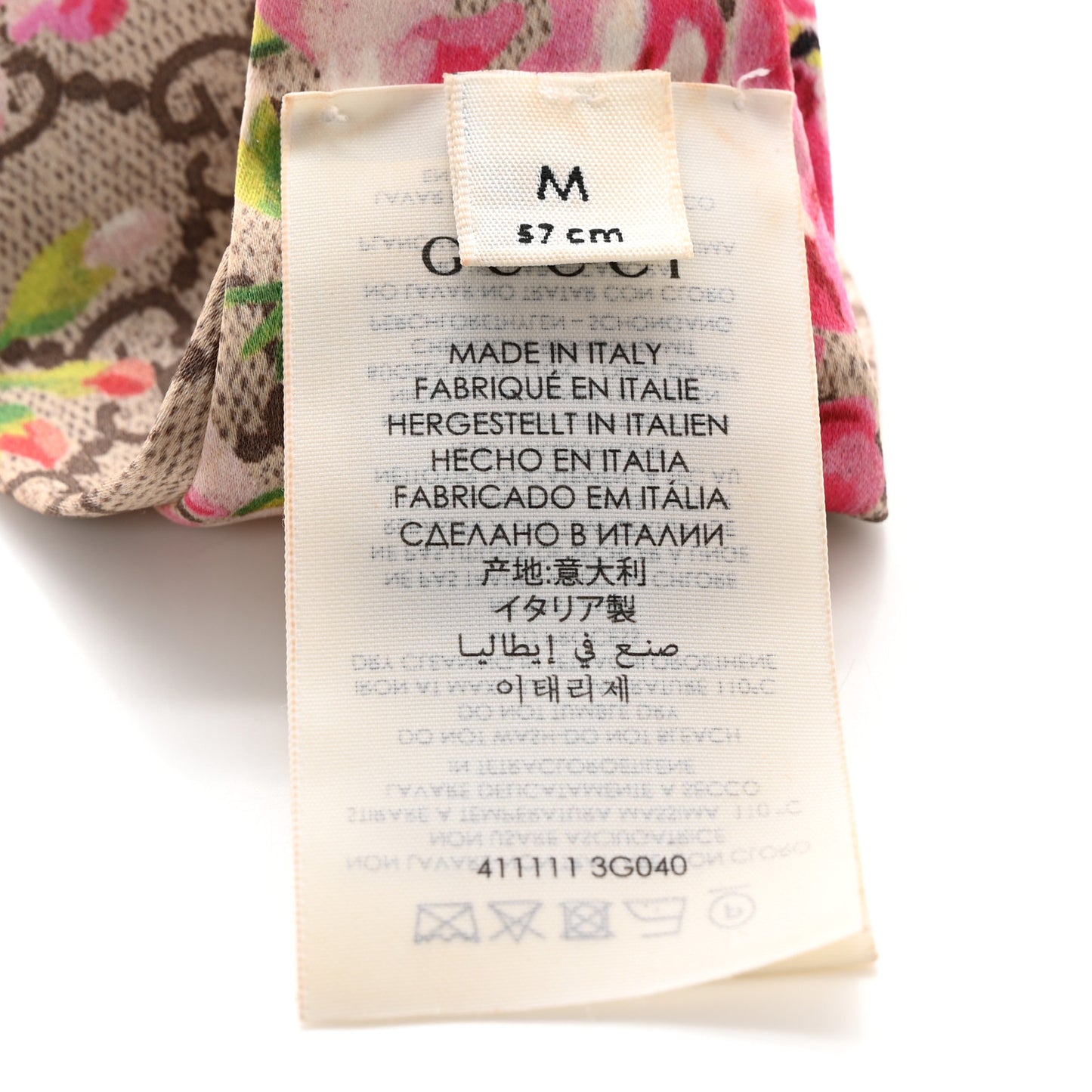 Silk Monogram Blooms Print Headband Antique Rose