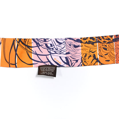 Hermes Silk Jungle Love Rainbow Twilly Orange Encre Vieux Rose 3 of 4