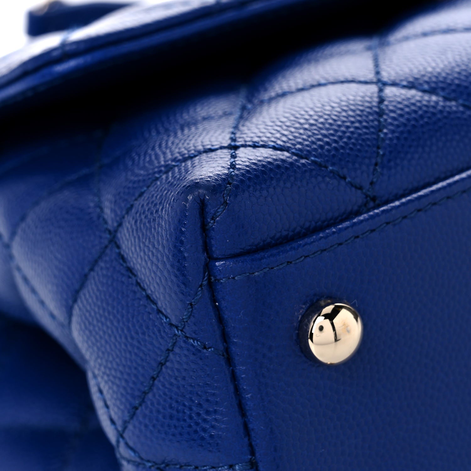 Chanel Caviar Quilted Mini Coco Handle Flap Blue 3 of 14