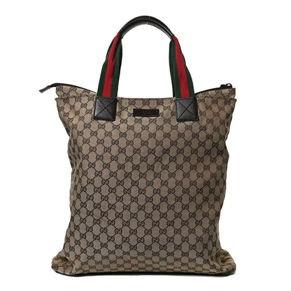 Gucci GG Monogram Large Web Handle Vertical Tote Dark Brown 1 of 14