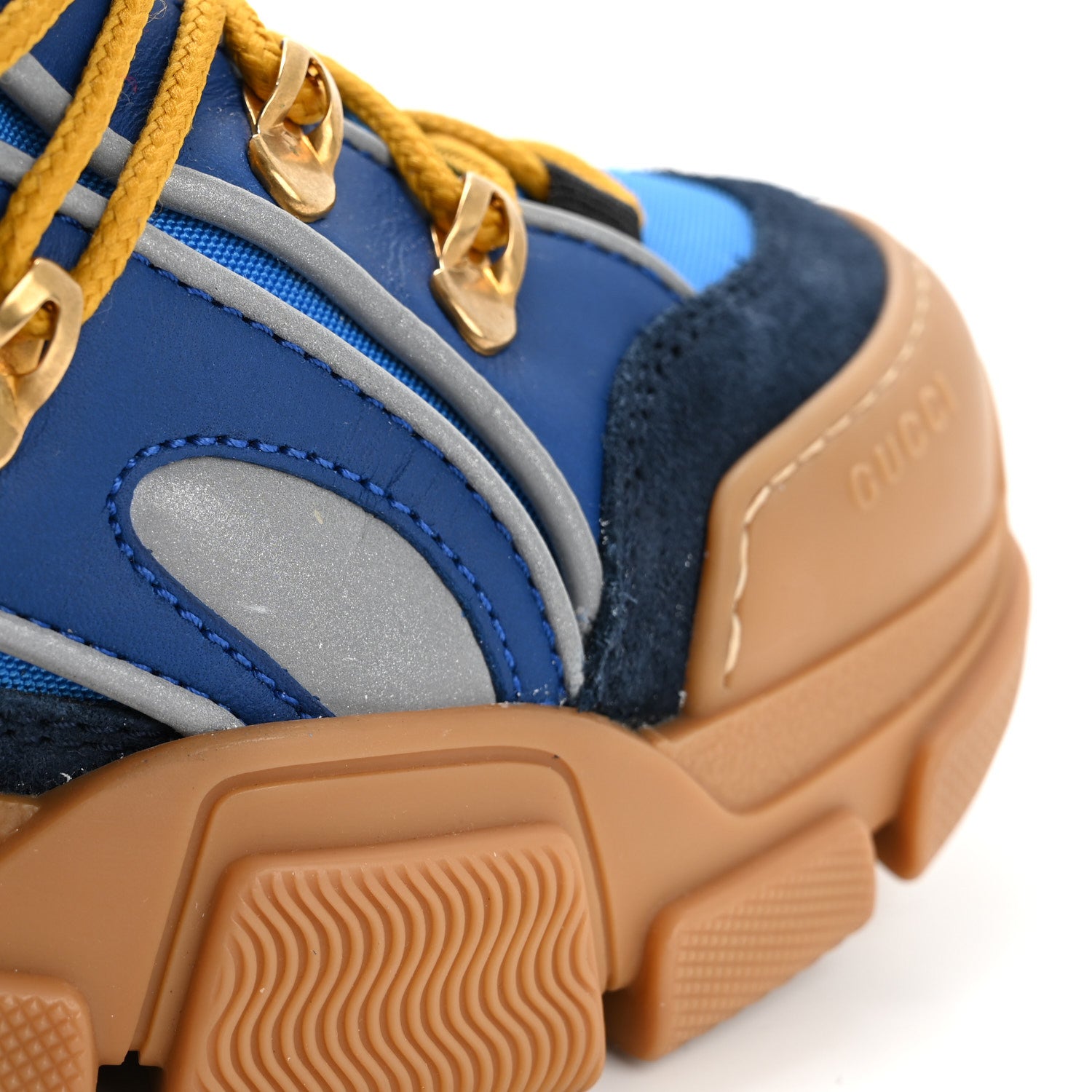 Gucci X SEGA Nylon Suede Calfskin Mens Flashtrek Sneakers 7 Bright