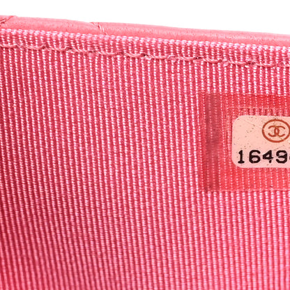 Chanel Lambskin Quilted Wallet On Chain WOC Pink 8 of 12