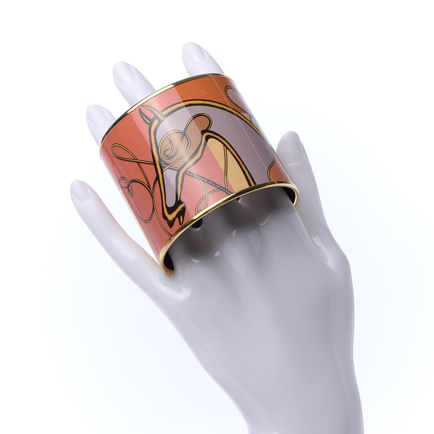 Hermes Enamel Printed Mega Wide Coup De Fouet Bracelet 65 2 of 10
