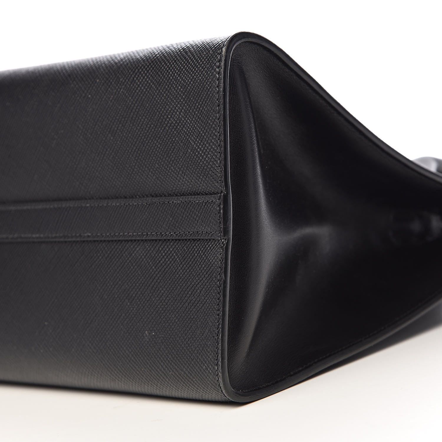 Prada Saffiano Cuir Calfskin Medium Monochrome Top Handle Tote Black 10 of 11