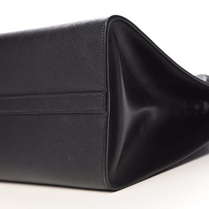 Prada Saffiano Cuir Calfskin Medium Monochrome Top Handle Tote Black 10 of 11