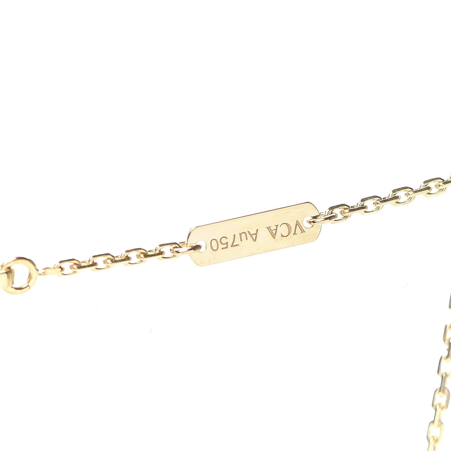 18K Yellow Gold Black Onyx Vintage Alhambra Pendant Necklace