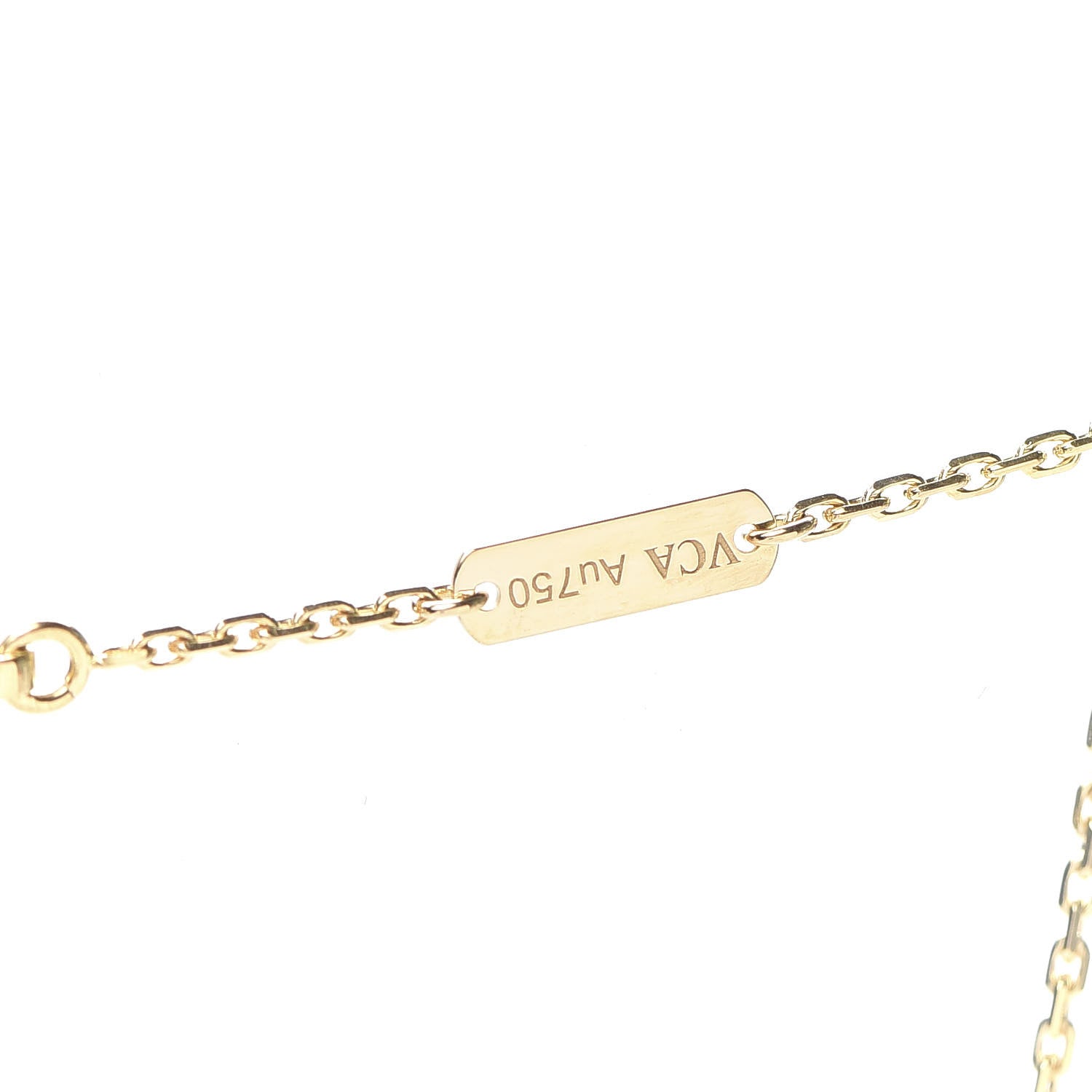 Van Cleef & Arpels 18K Yellow Gold Black Onyx Vintage Alhambra Pendant Necklace 4 of 5
