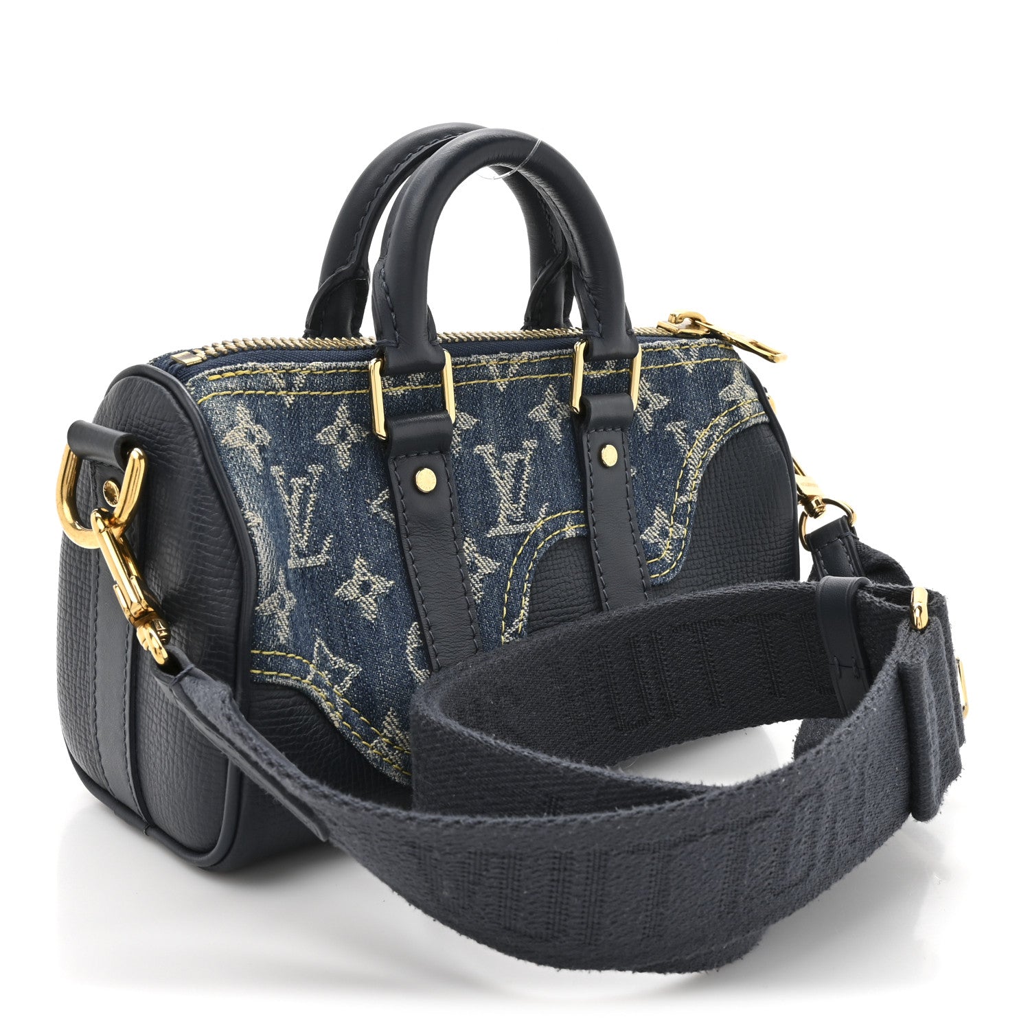 Louis Vuitton X NIGO Taurillon Monogram Denim Drip Keepall XS Blue 3 of 10