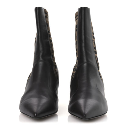 Fendi Nappa Microfiber Fabric FF Rockoko 55mm Sock Boots 37 Ebano Tobacco Black 3 of 9