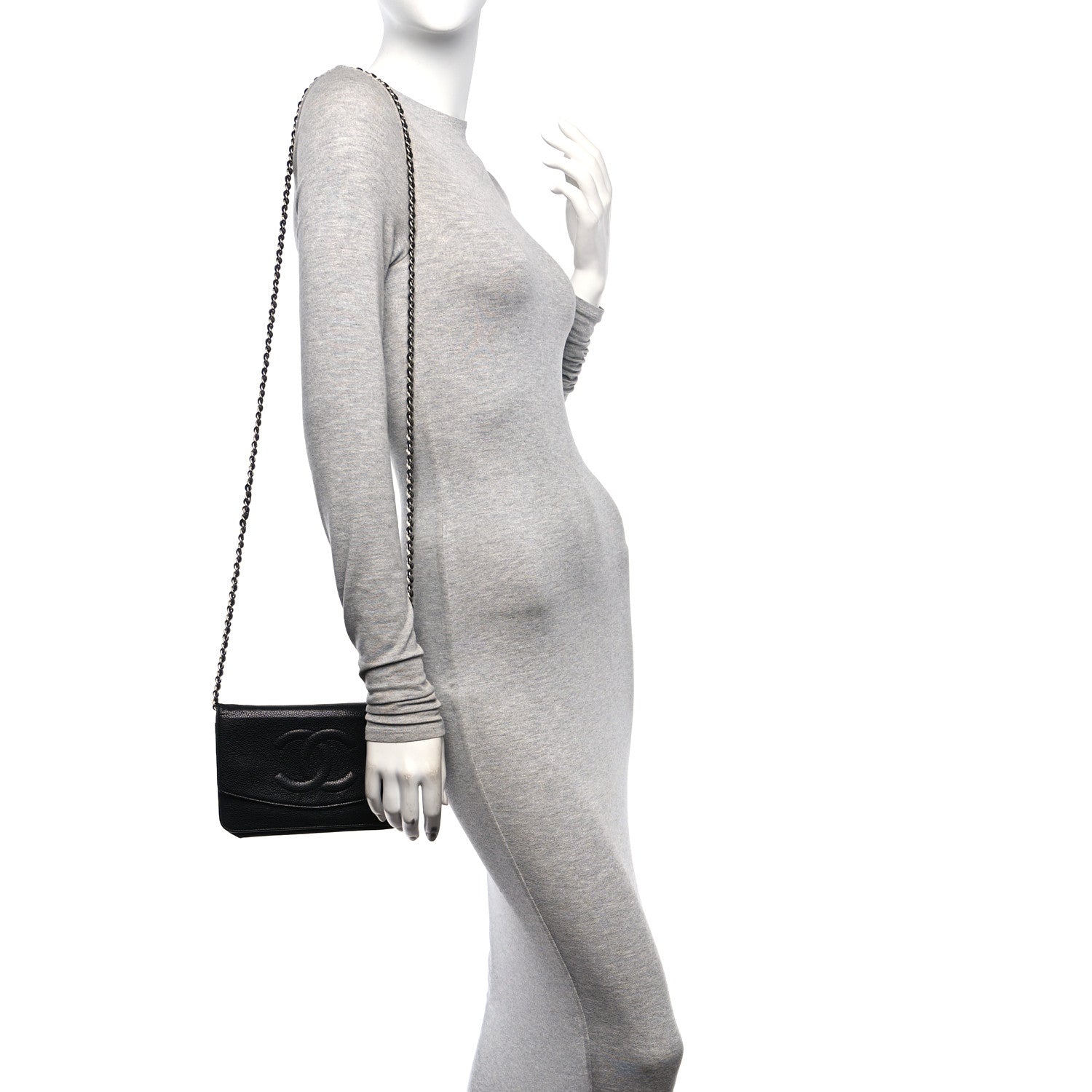 Chanel Caviar Timeless CC Wallet on Chain WOC Black 2 of 14