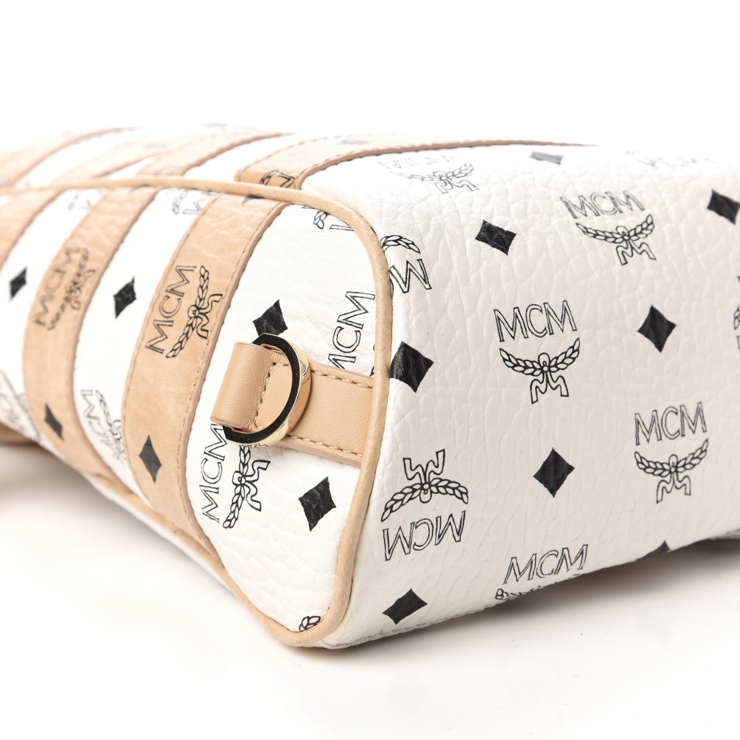 MCM Visetos Spot Medium Sling Bag Beige White 5 of 8