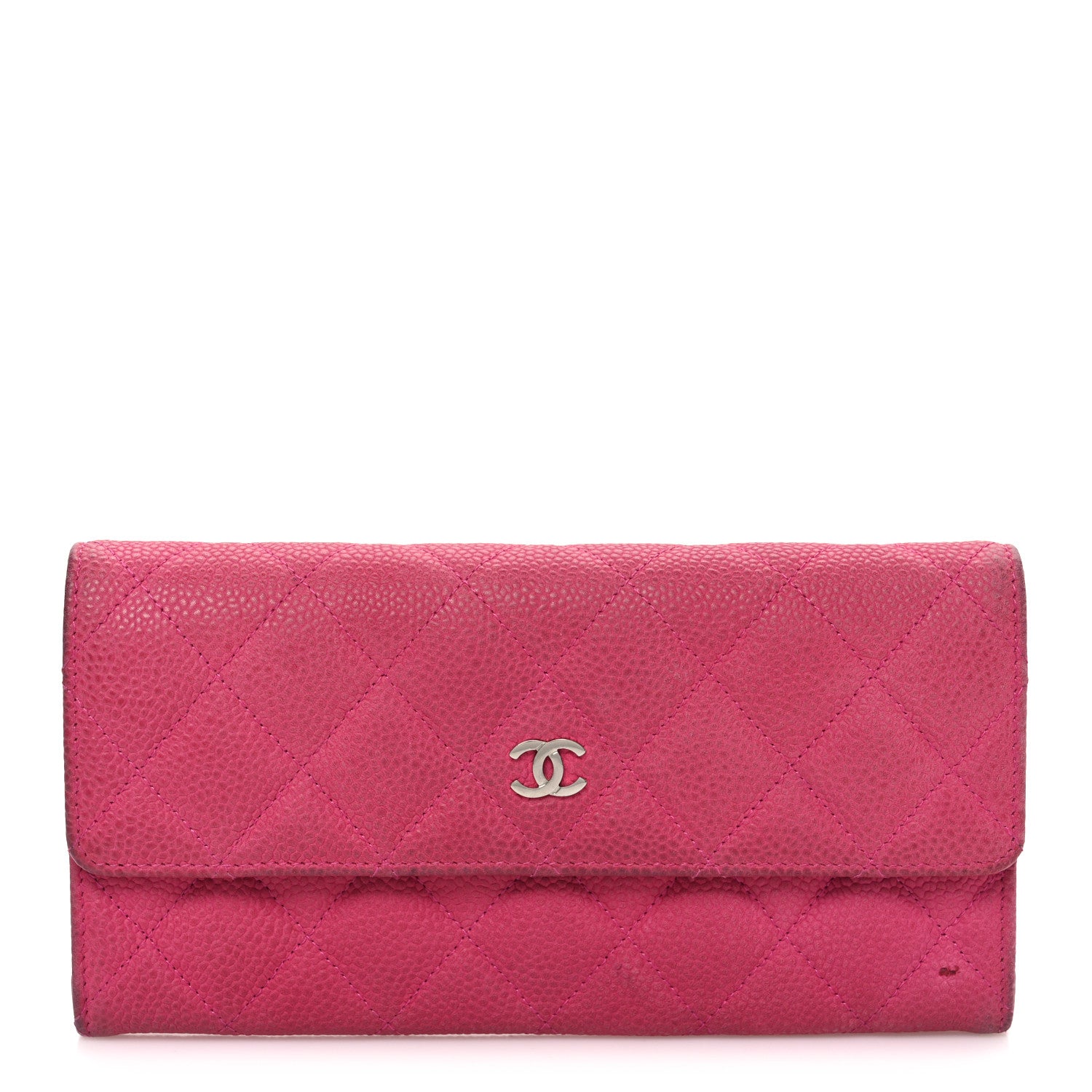 Chanel Caviar Quilted Large Gusset Flap Wallet Pink 1 of 9