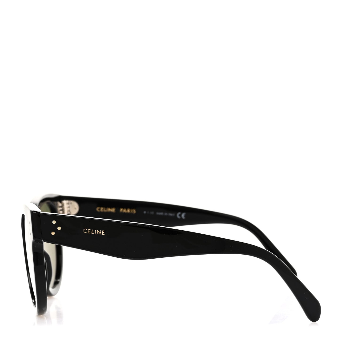 Acetate Studded Mineral Round Sunglasses CL40031 Black