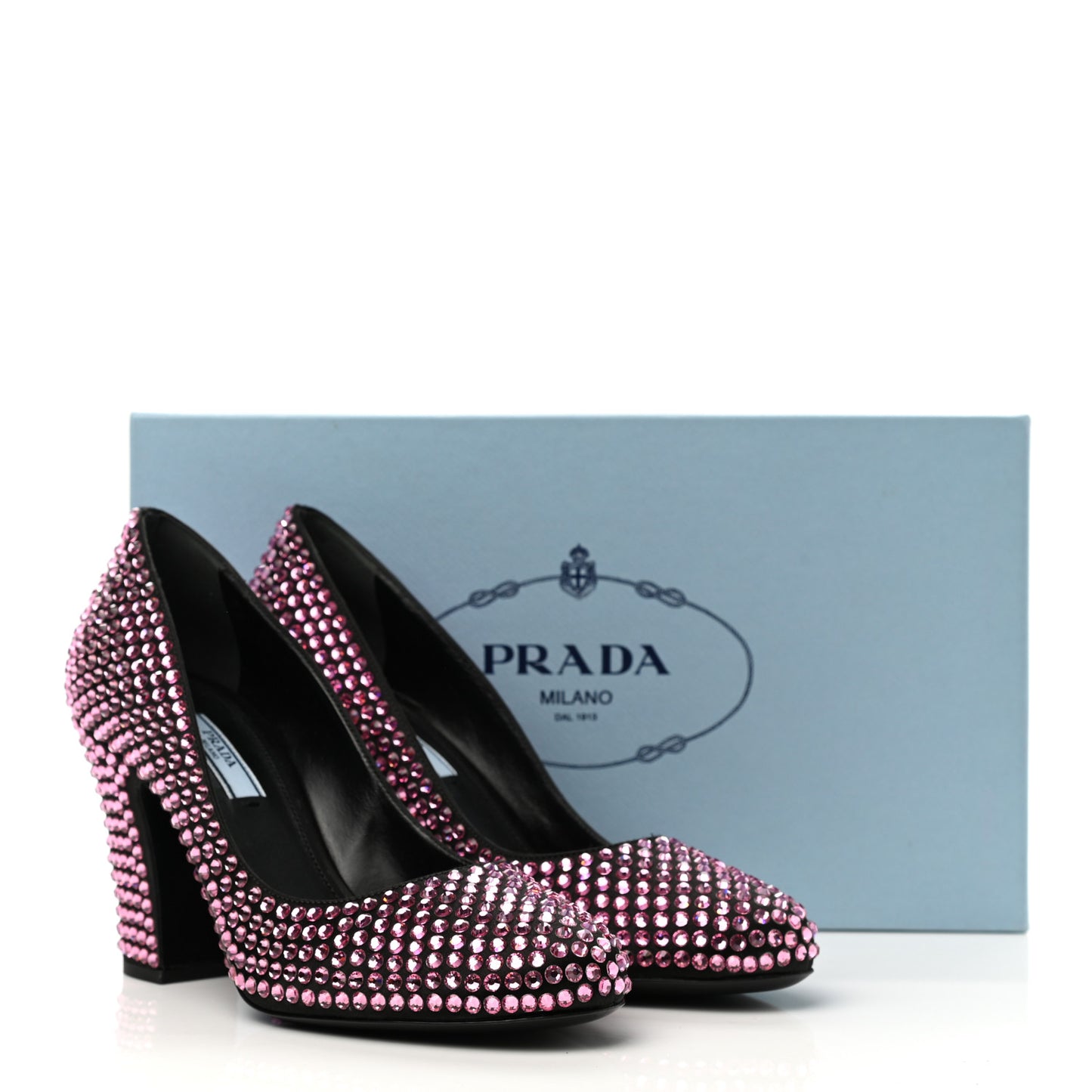 Satin Crystal 85mm Pumps 37 Rosa