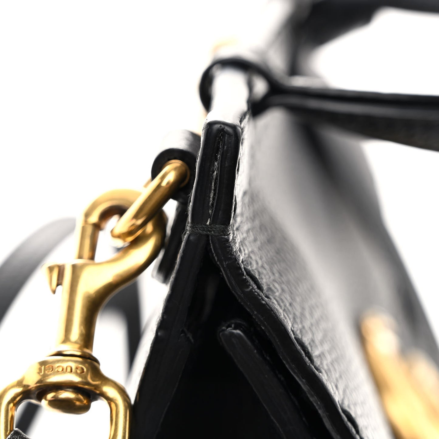 Calfskin Small GG Marmont Top Handle Bag Black