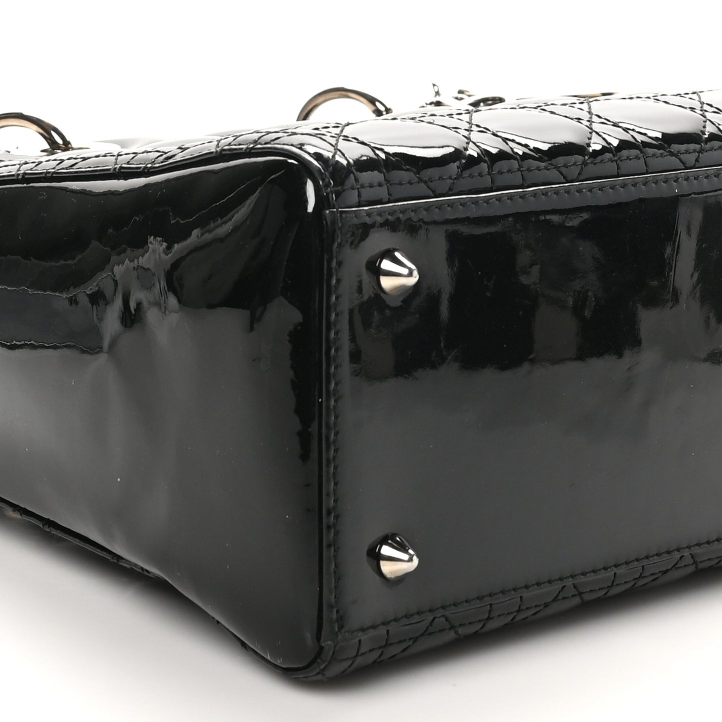 Patent Cannage Medium Lady Dior Black