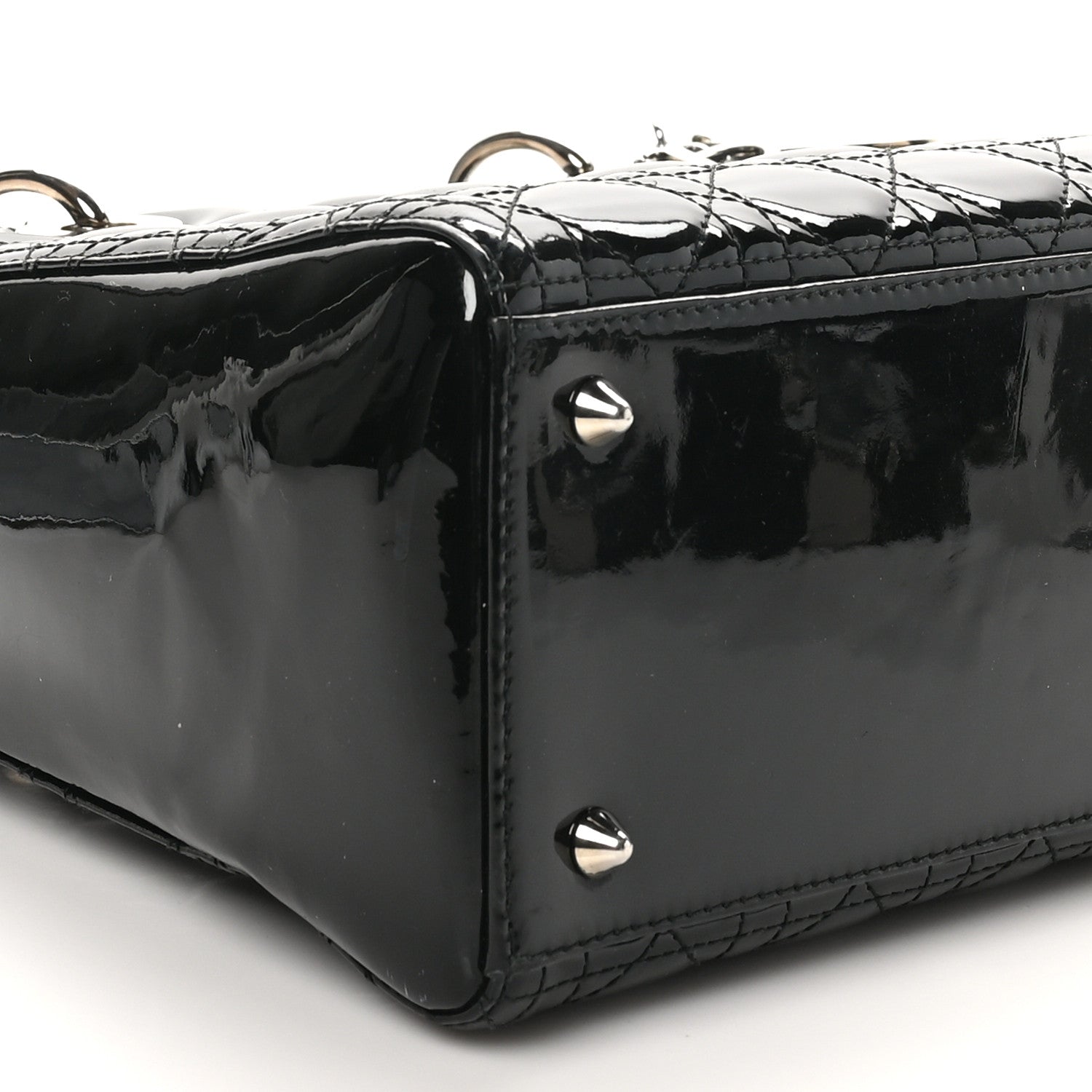 Christian Dior Patent Cannage Medium Lady Dior Black 9 of 10