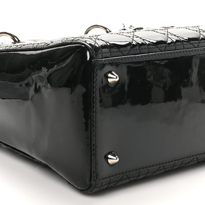 Christian Dior Patent Cannage Medium Lady Dior Black 9 of 10