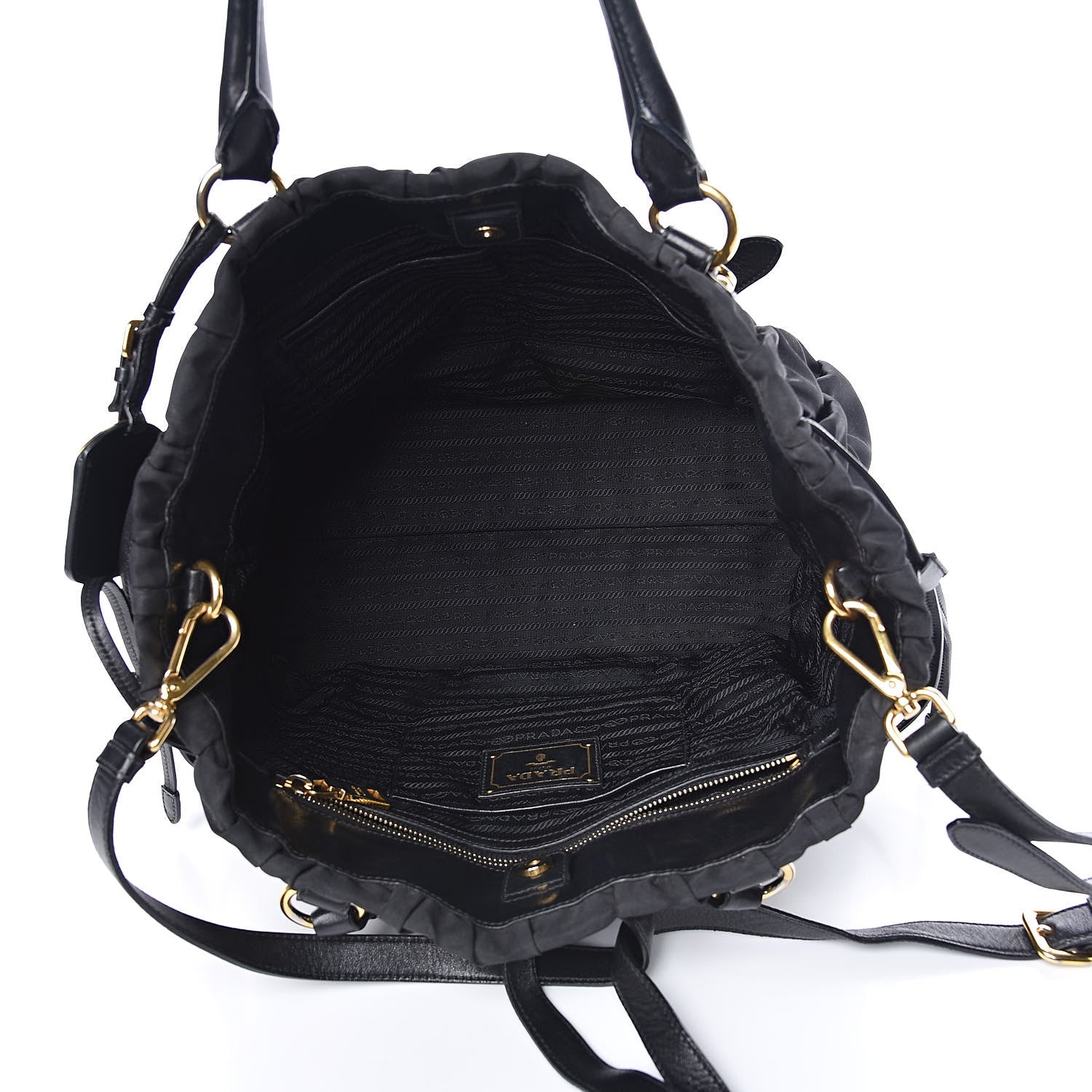 Prada Tessuto Nylon Gaufre Tote Black 5 of 11
