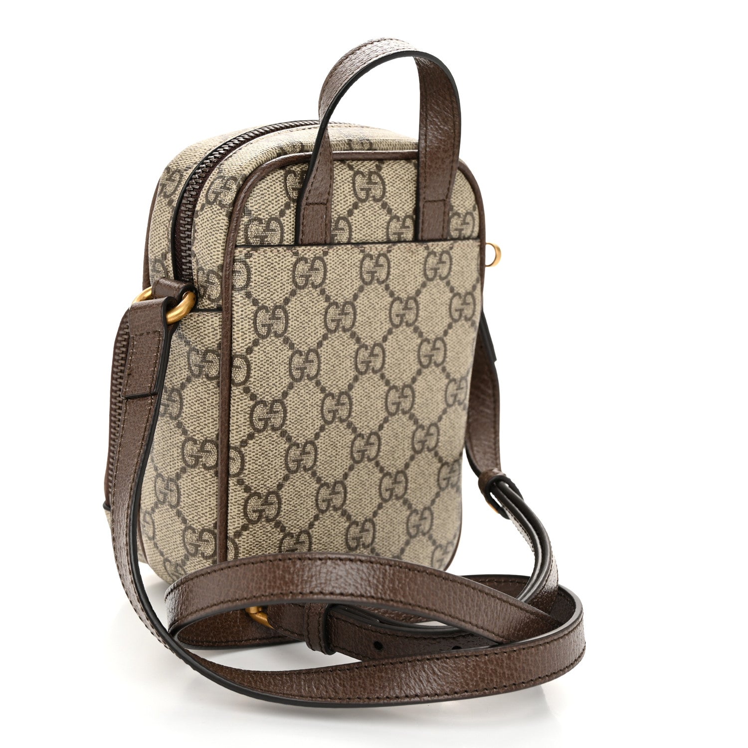 Gucci GG Supreme Monogram Web Mini Ophidia Double Zip Messenger Bag Beige New Acero 3 of 11