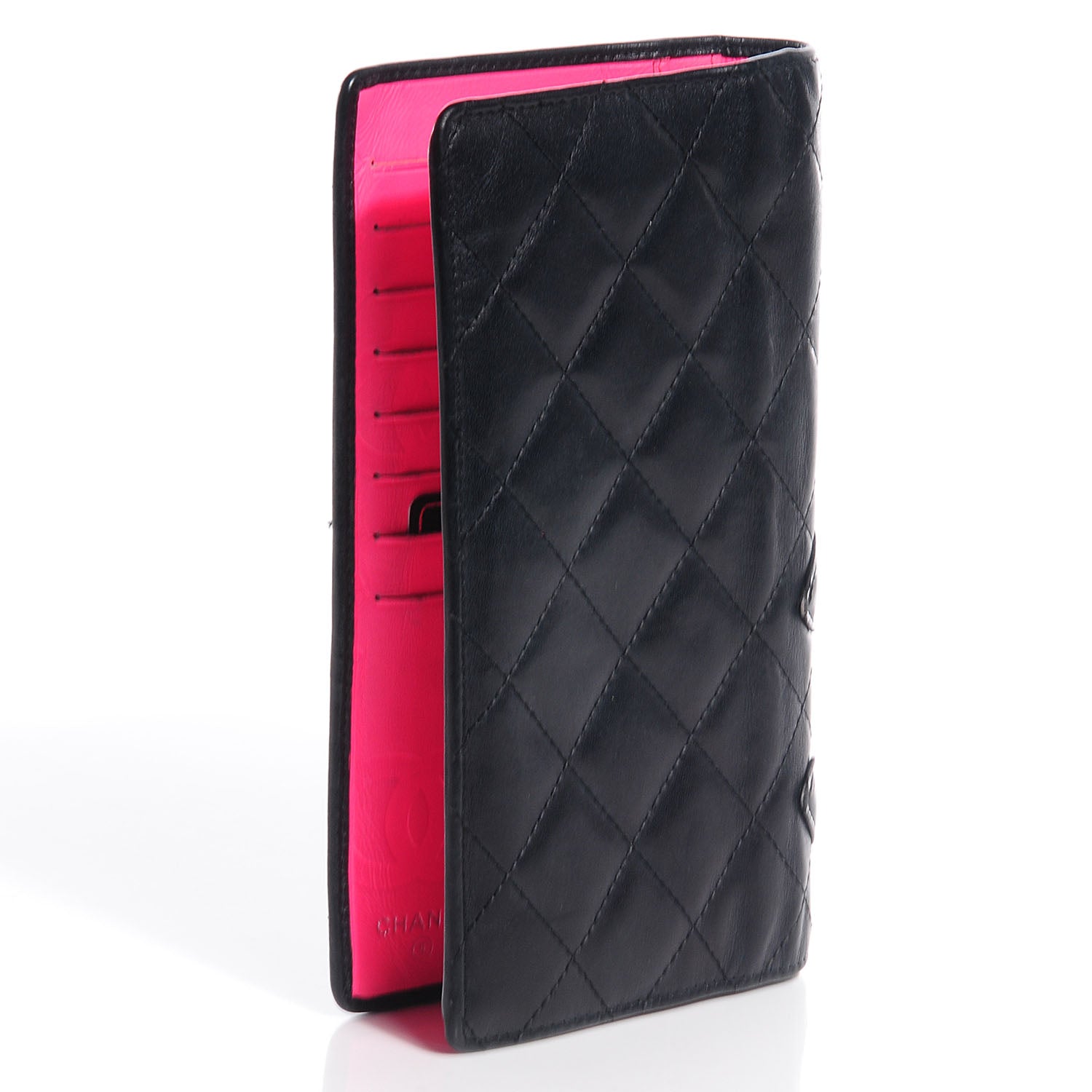 Chanel Calfskin Cambon Quilted Yen Wallet Black 3 of 7