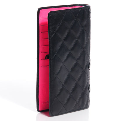 Chanel Calfskin Cambon Quilted Yen Wallet Black 3 of 7