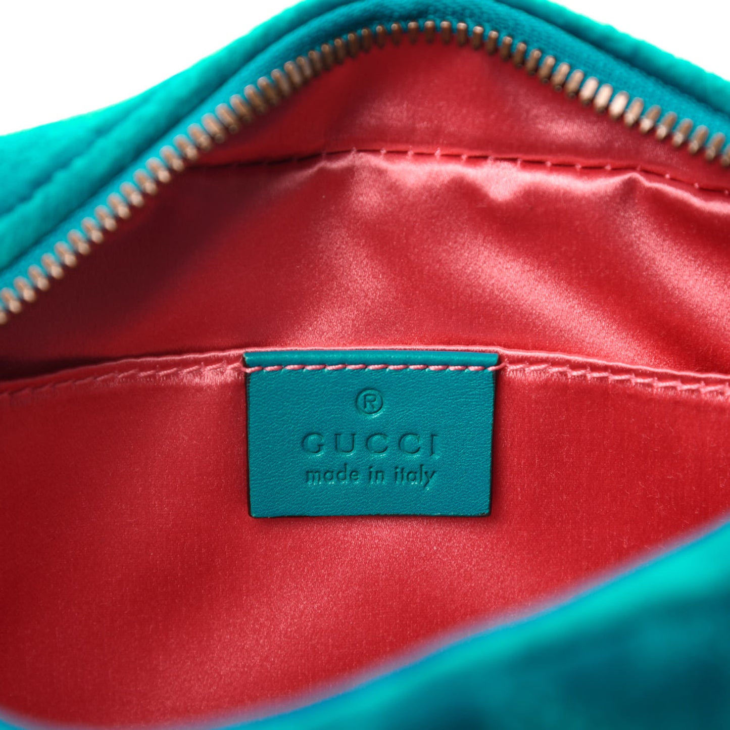 Velvet Matelasse Small GG Marmont Chain Shoulder Bag Pavone Cyan