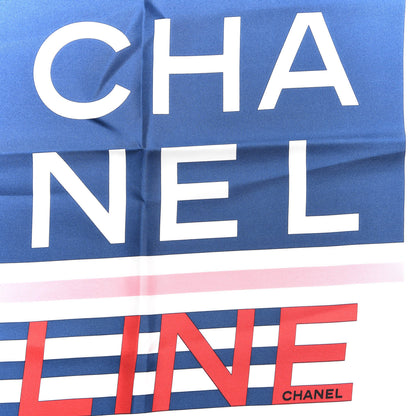 Chanel Silk Cruise Print CC Square Scarf Blue Red White 3 of 4