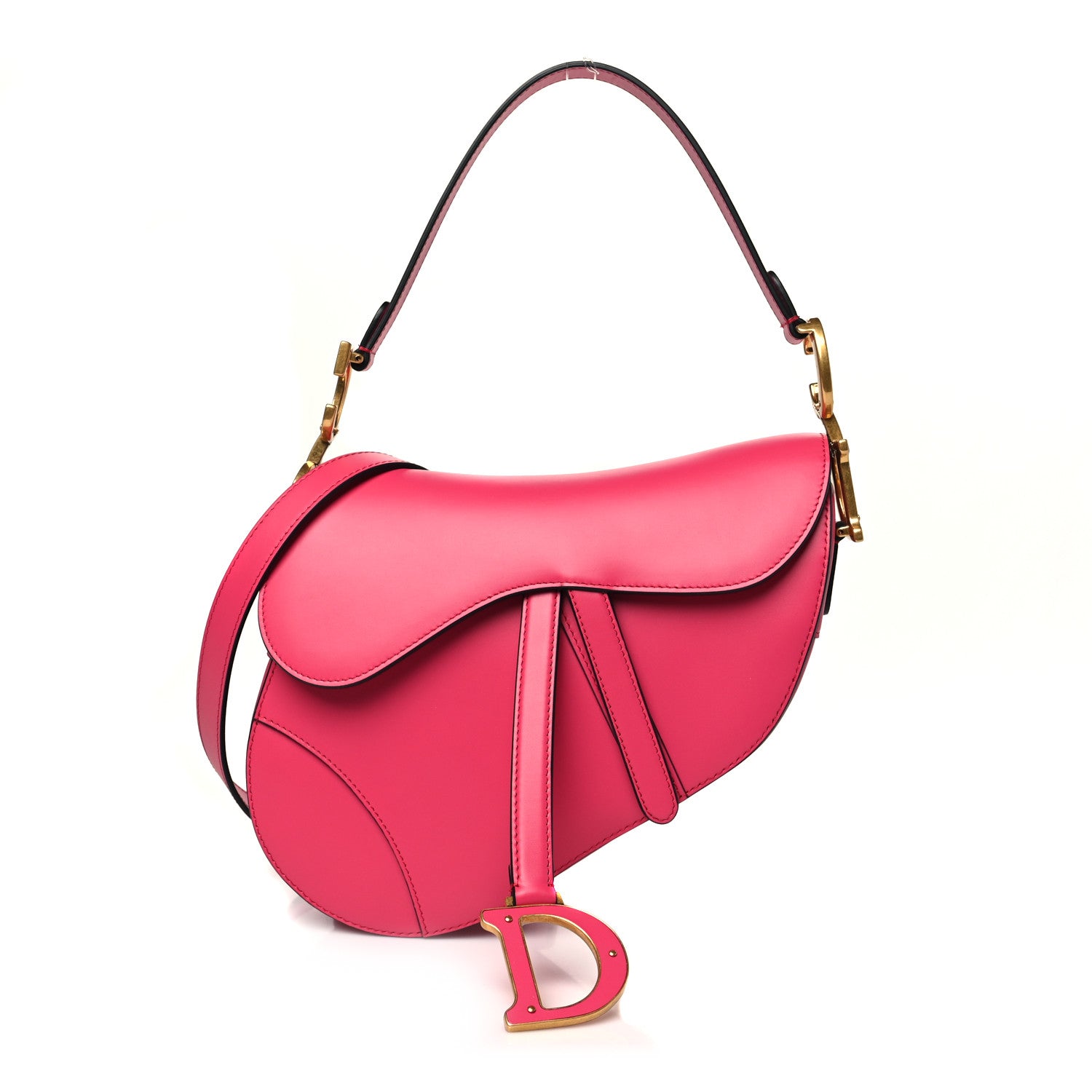 Christian Dior Supple Calfskin Saddle Bag With Strap Passion Pink 1 of 10