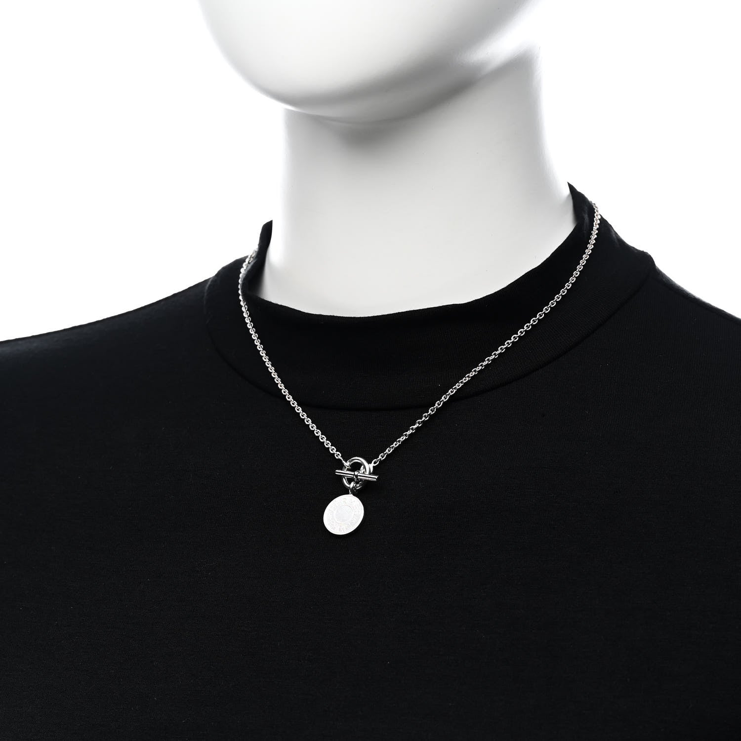 Hermes Sterling Silver Amulettes Ex-Libris Pendant Necklace 2 of 6