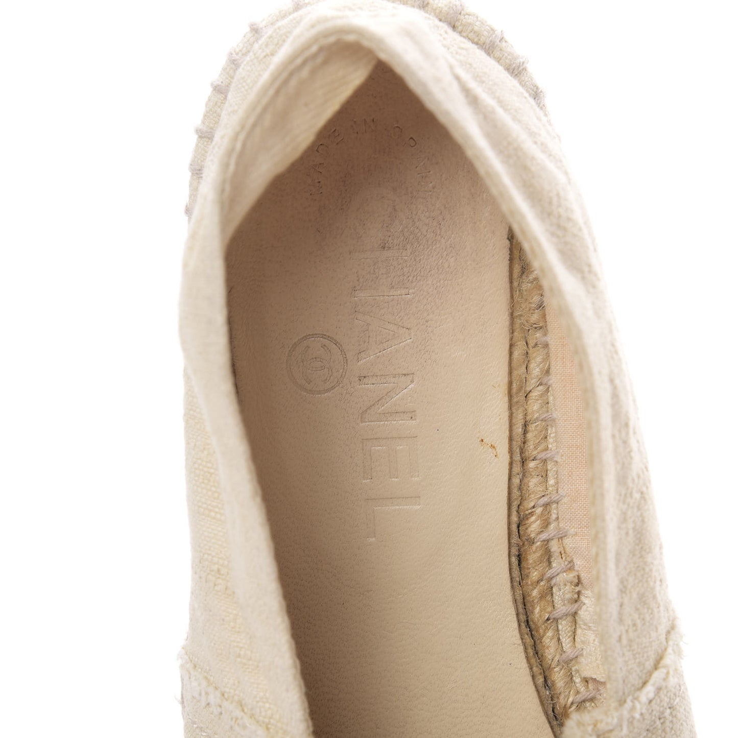 Linen CC Espadrilles 39 Beige Black