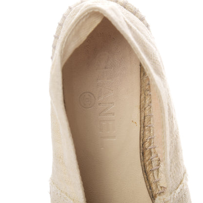 Chanel Linen CC Espadrilles 39 Beige Black 10 of 12