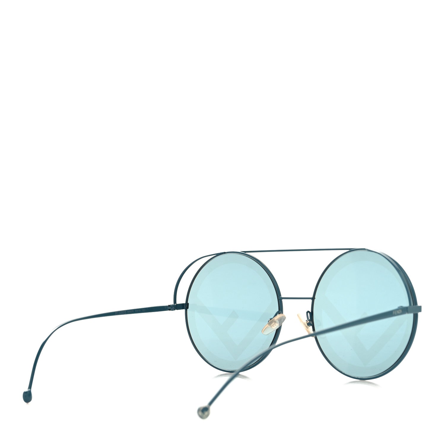 Fendi Metal F is Fendi Printed Run Away Round Frame Sunglasses FF 0285/S Blue 4 of 7