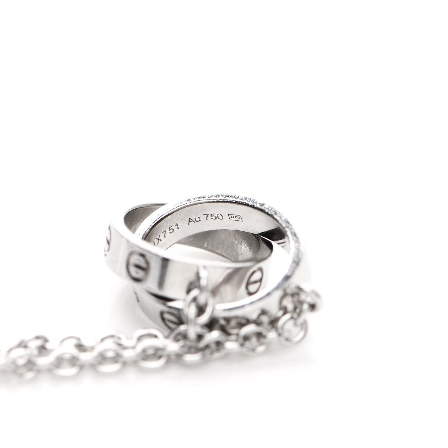 18K White Gold Interlocking LOVE Necklace