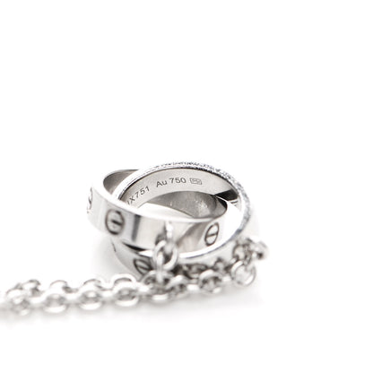 Cartier 18K White Gold Interlocking LOVE Necklace 5 of 5