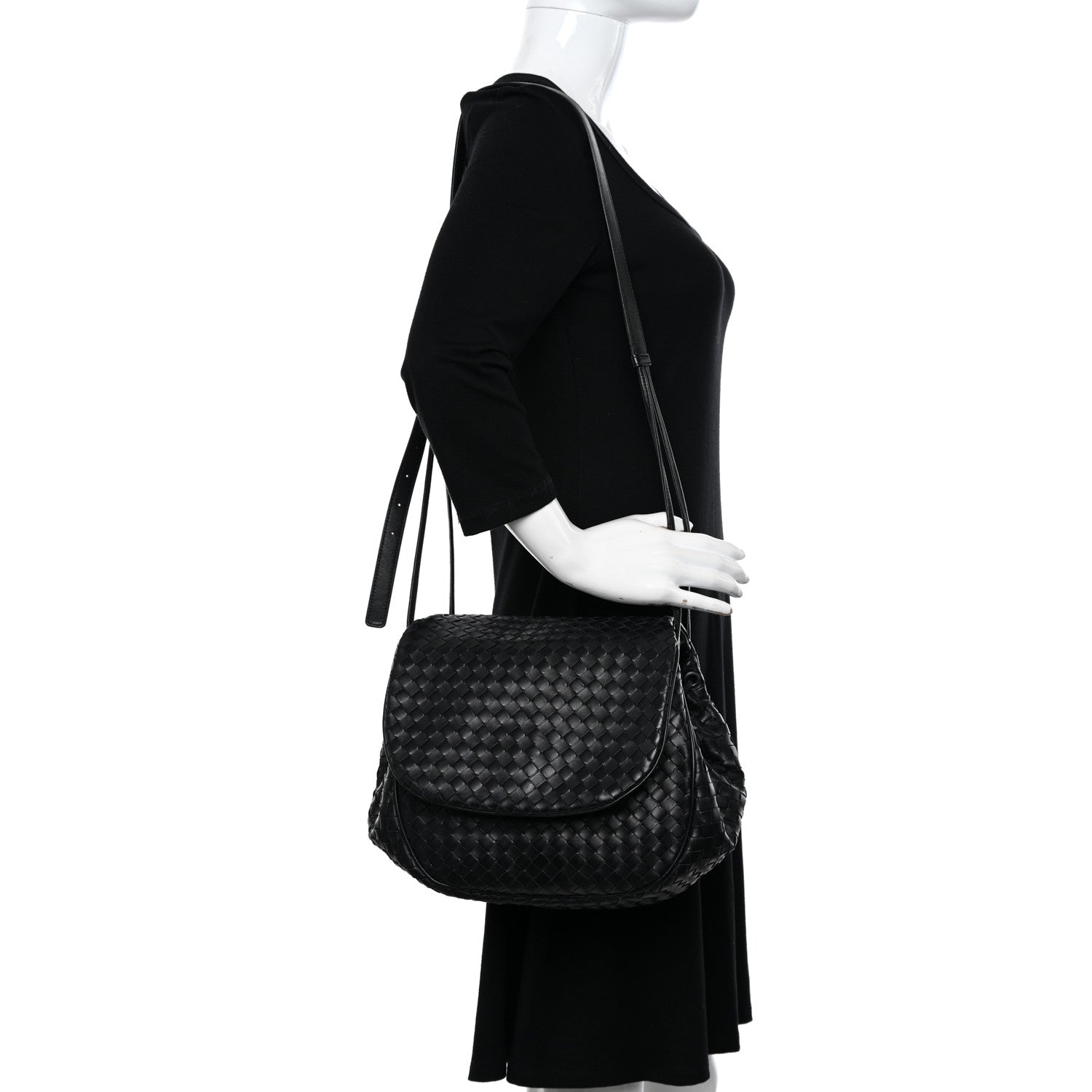Bottega Veneta Nappa Intrecciato Messenger Bag Black 2 of 10