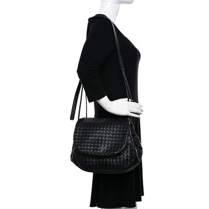 Bottega Veneta Nappa Intrecciato Messenger Bag Black 2 of 10