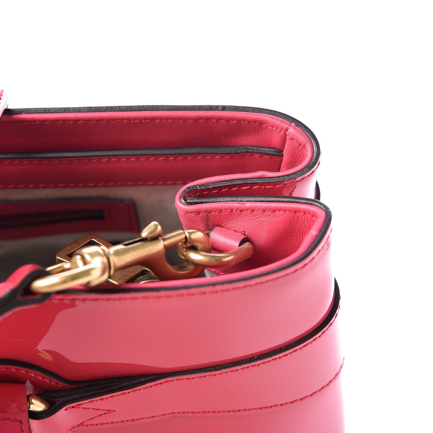 Gucci Patent Medium Bright Bit Top Handle Tote Shocking Pink 11 of 12
