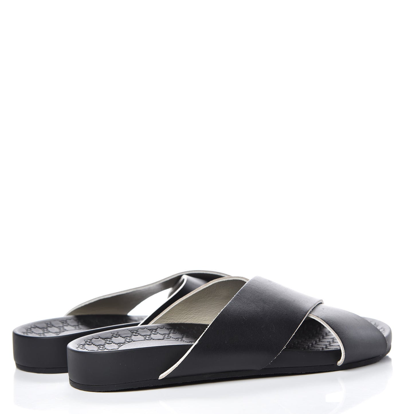 Calfskin Guccissima Mens Zen Slide Sandals 6.5 Black