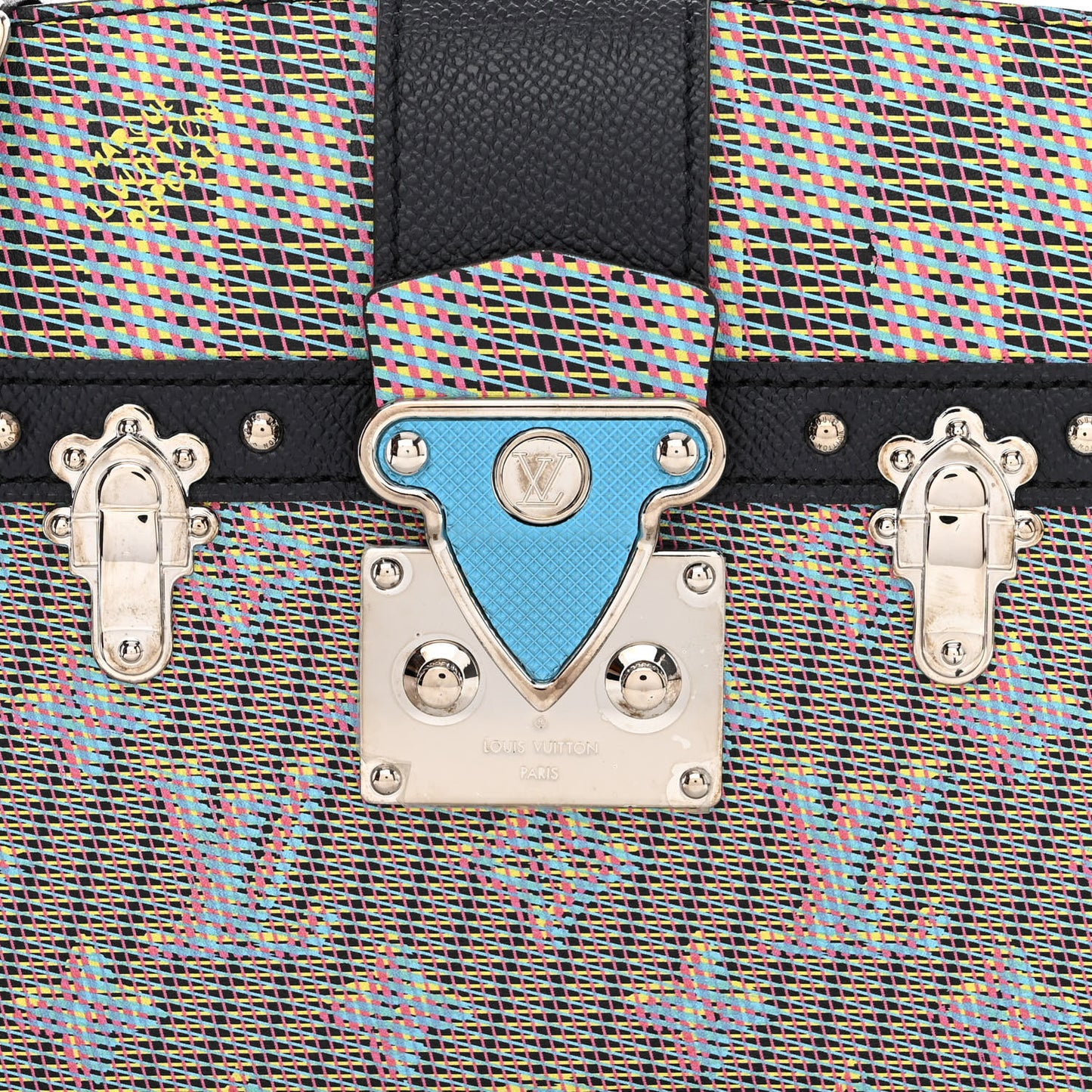 Calfskin Monogram LV Pop Trunk Clutch Blue