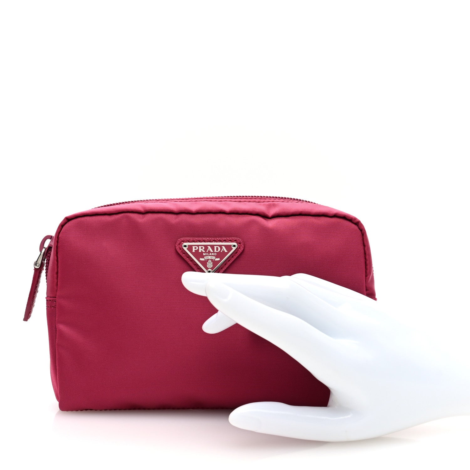 Prada Tessuto Nylon Vela Cosmetic Pouch Ibisco 2 of 6